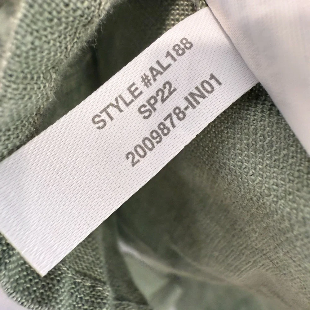 Banana Republic Linen‎ Button Down Shirt Mens 2XL Slim Fit Pocket Dark Green